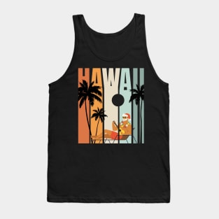 Christmas in July Santa Hawaiian Summer Surf Hawaii Tank Top